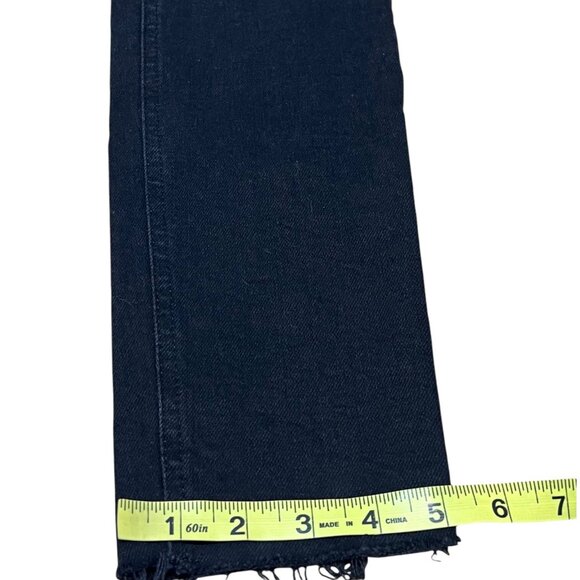 We the Free Distressed Black High Rise Skinny Stretch Jeans Raw Hem Size 27 - Picture 8 of 13